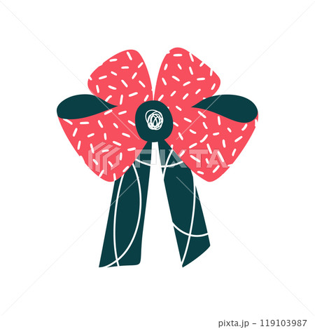 A textured retro bow or ribbon in a flat vector style 119103987