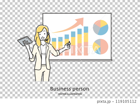 Female office worker giving a presentation 119105112