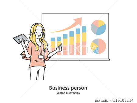 プレゼンをする女性 119105114