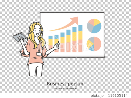 プレゼンをする女性 119105114