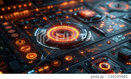 A 3D rendering of a futuristic home automation system. A 3D rendering of a futuristic home automation system. 119105685