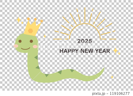 2025年の巳年の年賀状に使えるイラストのカード 119106277