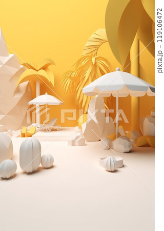 Generative AI. Summer holidays accessories. Generative AI. Summer holidays accessories. 119106472