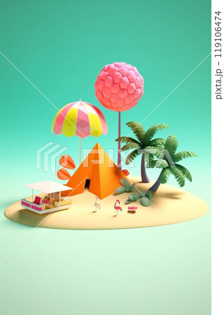 Generative AI. Summer holidays accessories. Generative AI. Summer holidays accessories. 119106474