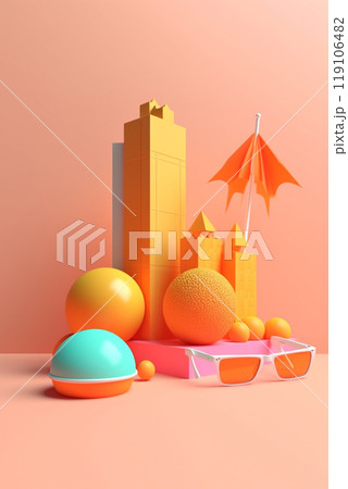 Generative AI. Summer holidays accessories.  119106482