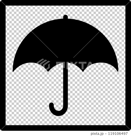 荷物の取り扱い方法の指示「水濡れ防止」のケアマーク 119106497