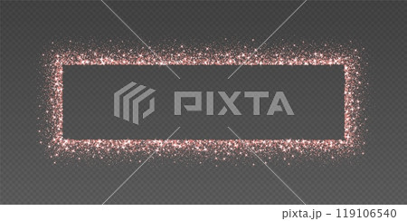 Rose gold glitter frame, shimmering border in rectangular shape, festive holiday sparkles. Christmas decoration. Rose gold glitter frame, shimmering border in rectangular shape, festive holiday sparkles. Christmas decoration. 119106540