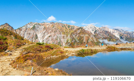 秋の唐松岳登山（八方池と不帰嶮・天狗ノ頭・白馬三山） 119106670