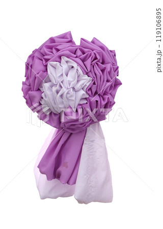 Purple and white fabric ribbon craft 119106895