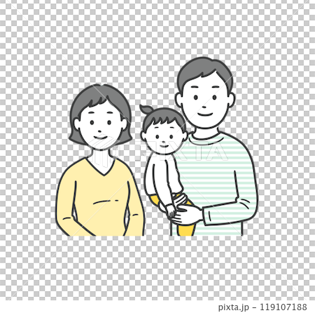 Full-body upper body illustration of a family gathered together Full-body upper body illustration of a family gathered together 119107188