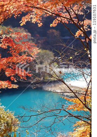 青い湖と赤い葉 青い湖と赤い葉 119107631