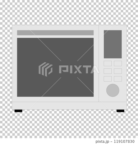 Illustration of a microwave oven with a switch on the side 119107830