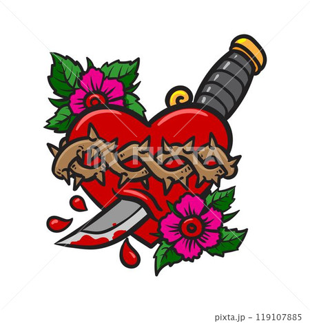 Heart pierced with dagger Heart pierced with dagger 119107885