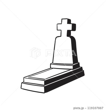 Grave with the cross cartoon doodle vector Grave with the cross cartoon doodle vector 119107887