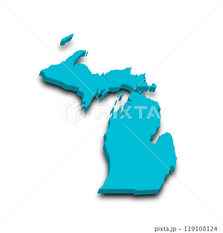 3d Map of Michigan state with color. United State of America, US, United State 119108124