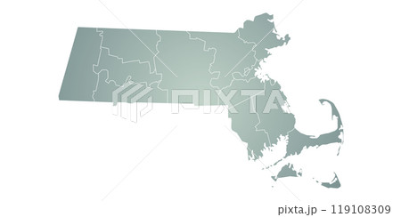 Massachusetts administrative map. counties map of Massachusetts, blank Map, empty map of Massachusetts 119108309