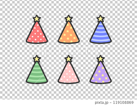 Set of colorful party hats 119108869