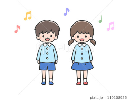合唱する男の子と女の子 119108926