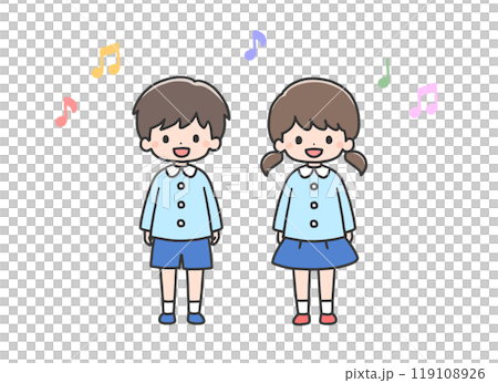 合唱する男の子と女の子 119108926