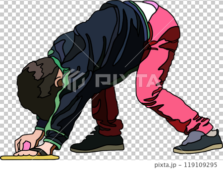 Anime style children illustration, transparent background 119109295