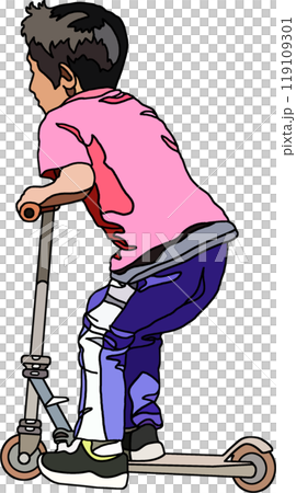 Anime style children illustration, transparent background 119109301