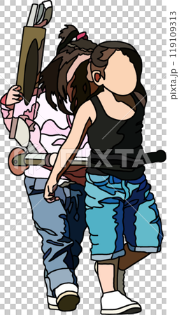 Anime style children illustration, transparent background Anime style children illustration, transparent background 119109313