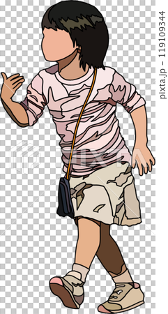 動漫風格兒童插畫，透明背景 119109344