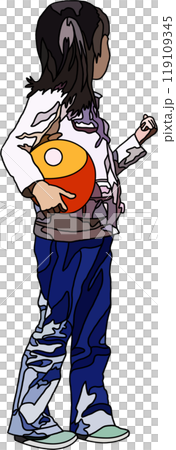 Anime style children illustration, transparent background 119109345