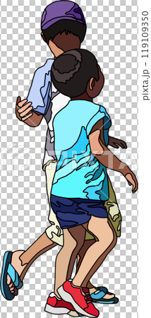 Anime style children illustration, transparent background 119109350