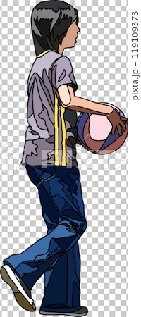 Anime style children illustration, transparent background 119109373