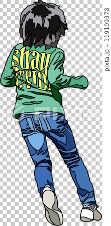 Anime style children illustration, transparent background 119109378