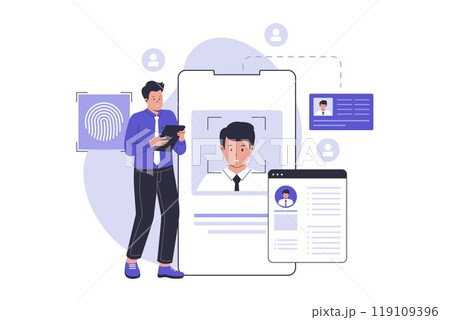 Know your customer or digital kyc concept illustration 119109396
