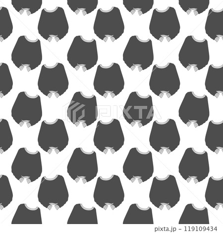 Stretched sweater with saggy long sleeves Seamless pattern in grayscale. Sweater Day design concept 119109434