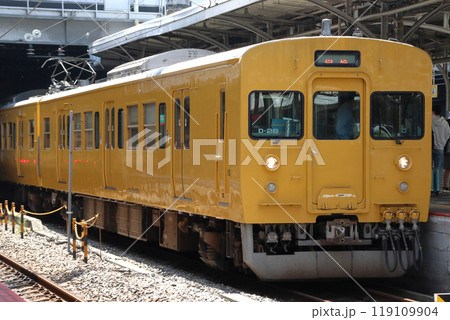 岡山駅に停車中の伯備線115系1600番台(岡山⇔新見) 岡山駅に停車中の伯備線115系1600番台(岡山⇔新見) 119109904
