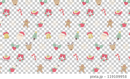 Seamless pattern of Christmas icons.Cute natural illustration. Seamless pattern of Christmas icons.Cute natural illustration. 119109958