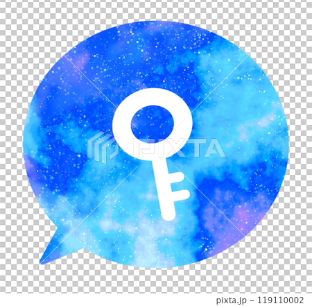 Marble starry sky | Key icon speech bubble Marble starry sky | Key icon speech bubble 119110002