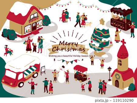 クリスマスを楽しむ人達 119110290