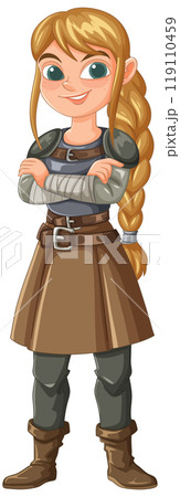 Confident Female Warrior Illustration 119110459