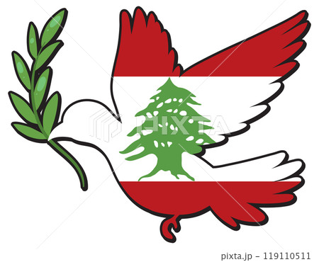 Peace Dove with Lebanese Flag 119110511