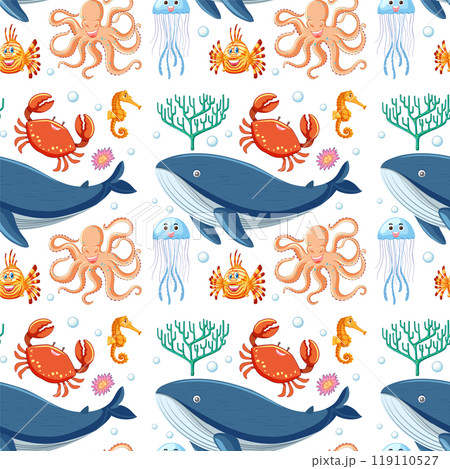 Colorful Underwater Marine Life Pattern 119110527