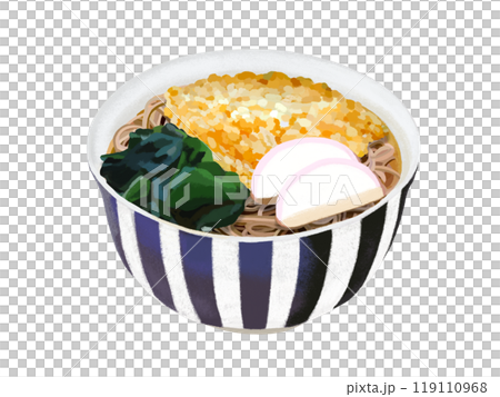 Tanuki soba (blue and white bowl) 119110968