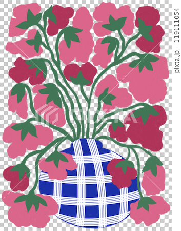 Pink flowers in vase 119111054