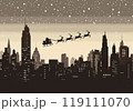 Santa claus and reindeer sending gifts for everyone 119111070