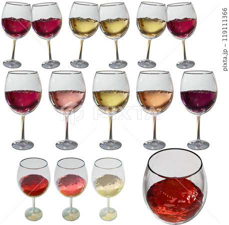 赤ワイン乾杯白ワインロゼワイン 119111366