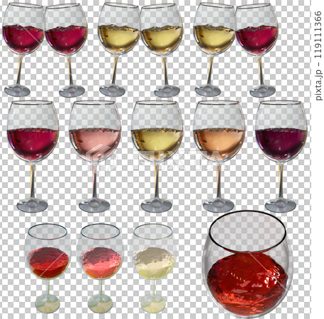 赤ワイン乾杯白ワインロゼワイン 119111366