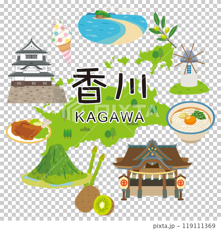 香川県　旅行　観光名所　名産品　素材 119111369