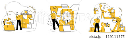 Data storage vector illustration. In labyrinth information, data storage is guiding light organization The business landscape depends on secure data storage to preserve its digital soul Data storage vector illustration. In labyrinth information, data storage is guiding light organization The business landscape depends on secure data storage to preserve its digital soul 119111375