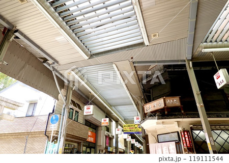 阪急宝塚本線岡町駅東口の岡町商店街のアーケードの風景　大阪府豊中市中桜塚 119111544