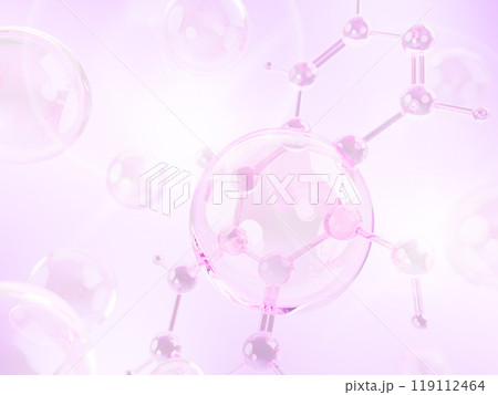 3d collagen cells with dna molecular structure on light pink background render. Innovation cosmetic solution for skin care, liquid beauty oil drops, serum or vitamin essence bubbles. 3D illustration 3d collagen cells with dna molecular structure on light pink background render. Innovation cosmetic solution for skin care, liquid beauty oil drops, serum or vitamin essence bubbles. 3D illustration 119112464