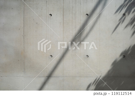 打ちっ放しのコンクリート壁 樹木などの影のある背景　a-1-1 カラー暗め 119112514